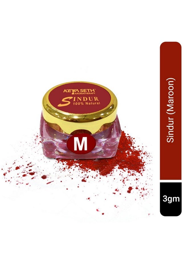 Keya Seth Aromatherapy Keya Seth Aromatherapy 100% Natural Dust Sindoor Maroon With Herbs Extracts & Floral Pigments Kumkum, No Side Effects & No Hair Fall -3Gm  - Image 2