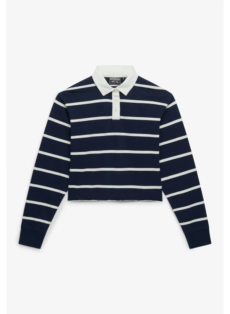 Superdry Athletic Essentials Cropped Stripe Rugby Top