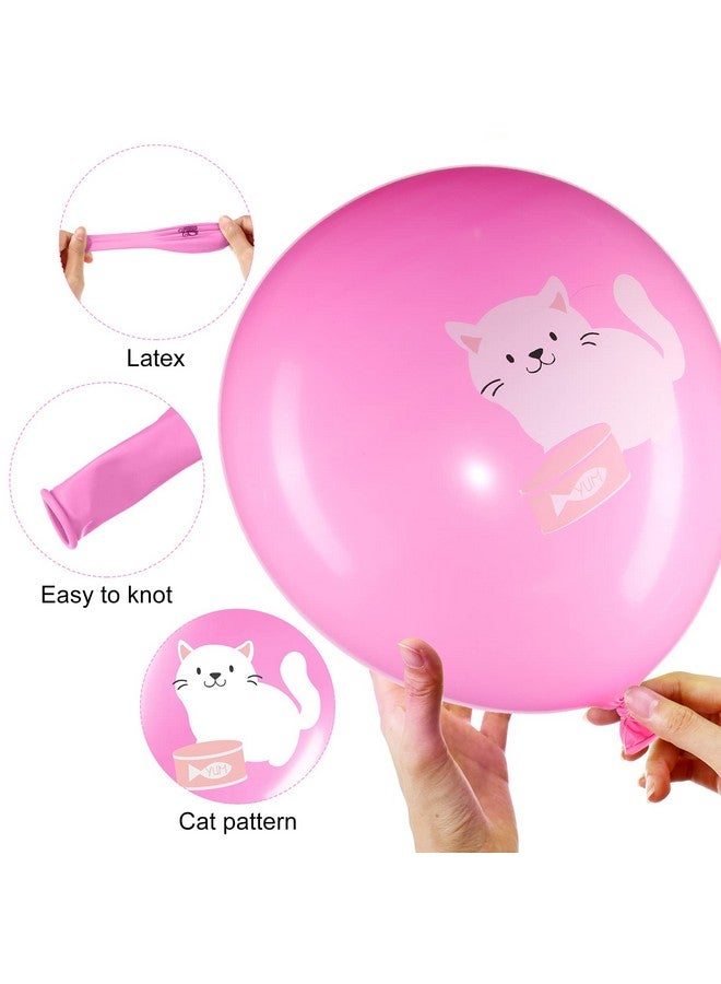 Threan 36 Pcs Cat Theme Party Latex Balloons Animal Print Decorations Cartoon Cat Party Favors for Boy Girls Kitty Theme Birthday Supplies, 12 Inches - Image 3