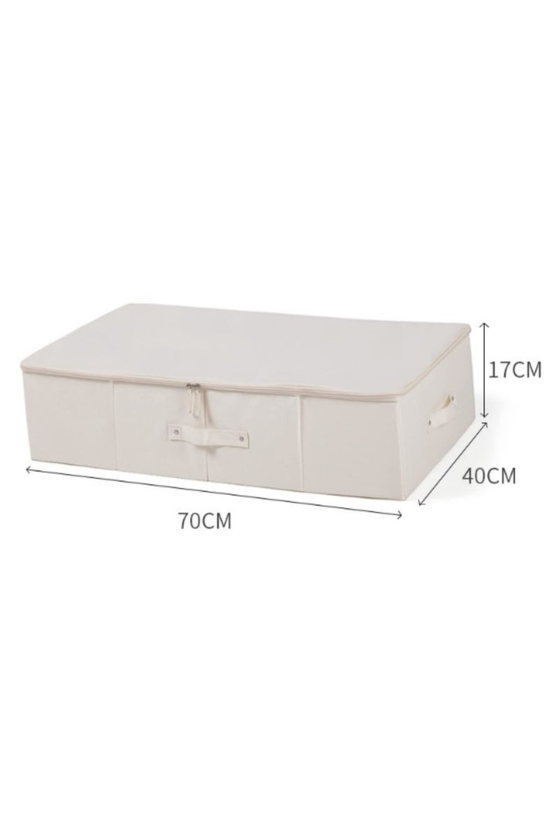 Fabric Under Bed Storage Box Cotton Linen with Double Zipper Closet Sorting Box Foldable Under Bed Storage Bag Organizer for Clothes Blankets Shoes Seasonal Items - Image 2