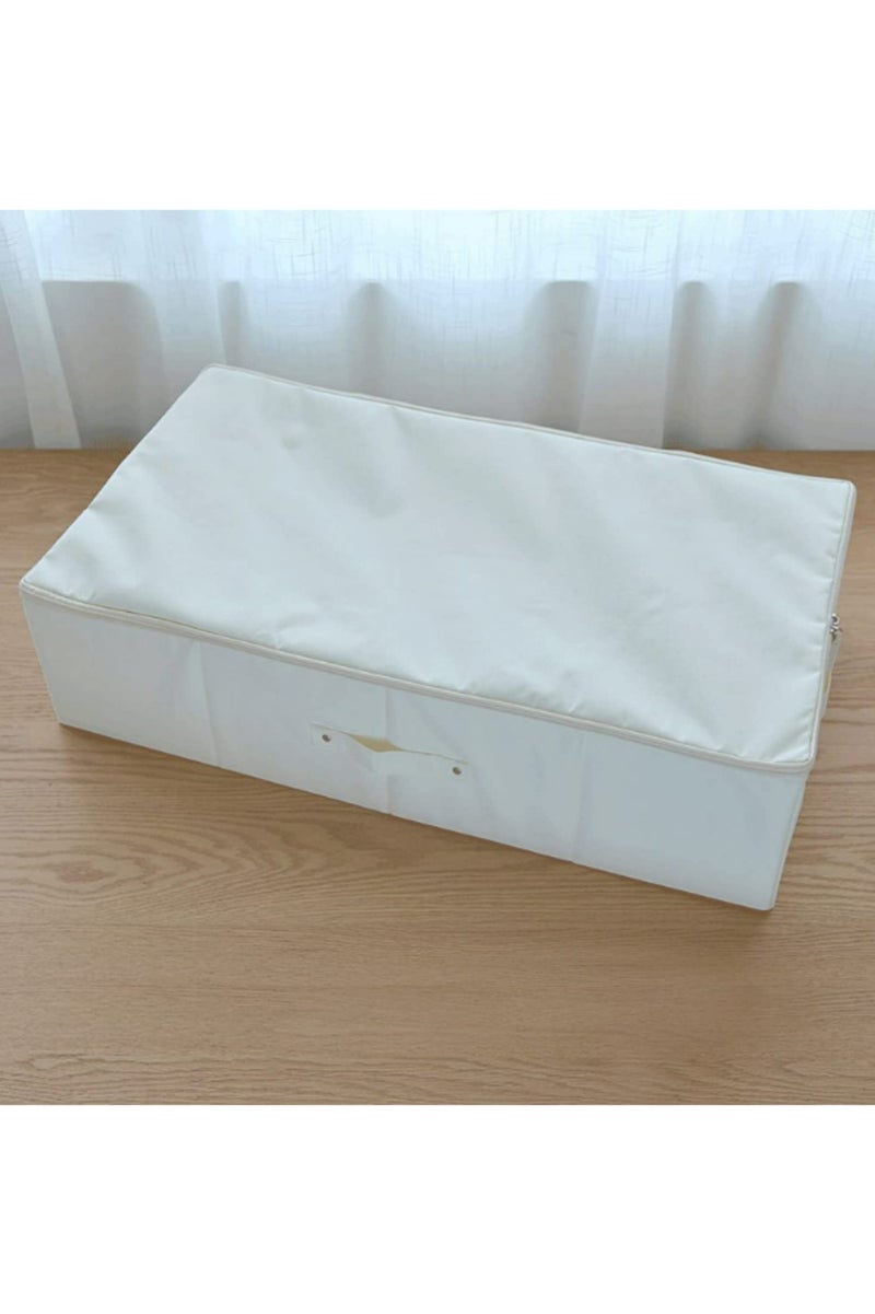 Fabric Under Bed Storage Box Cotton Linen with Double Zipper Closet Sorting Box Foldable Under Bed Storage Bag Organizer for Clothes Blankets Shoes Seasonal Items - Image 3