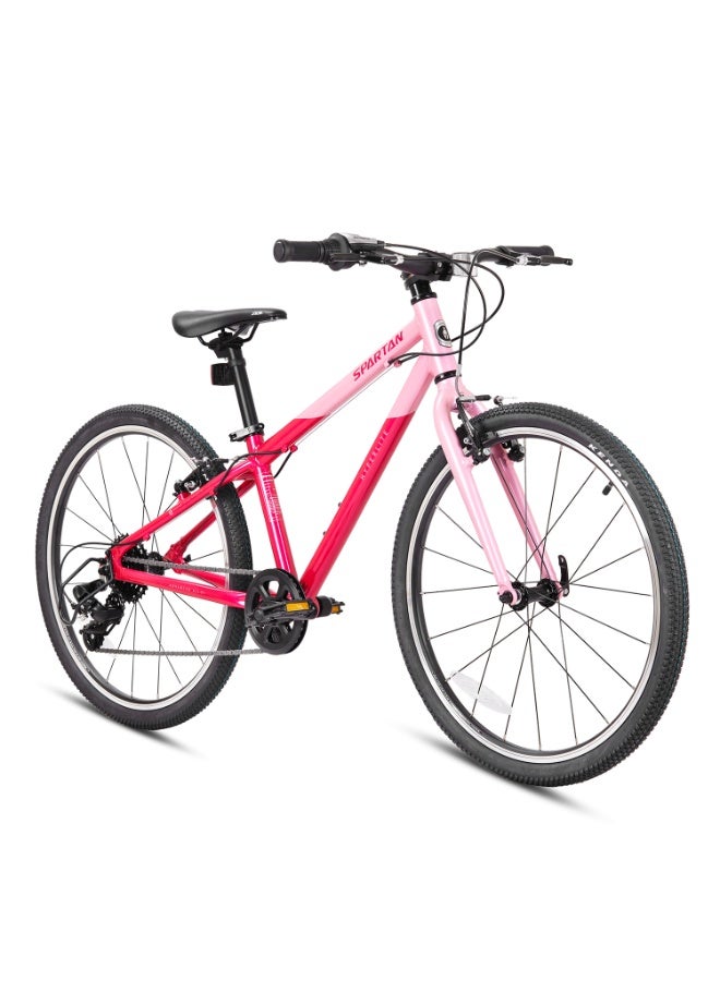 سبارتان دراجة سبارتان هايبرلايت 20 بوصة من الألمنيوم – إطار ألمنيوم 6061 فائق الخفة، نظام تروس شيمانو 7 سرعات، هندسة جيوتيك جونيور، فرامل جنوط تيكترو، إطارات 20×1.75، دراجة أطفال خفيفة الوزن | SP-3325-LP-20 - Image 1