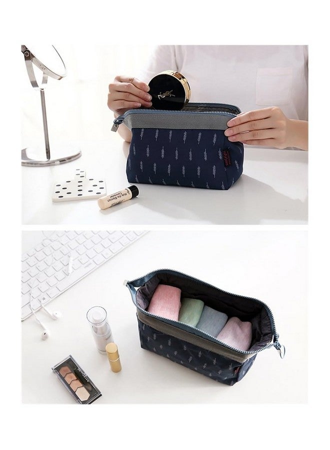 PUSHKH Travel Cosmetic Pouch Portable Makeup Organizer Toiletry Zipper Bags for Women Ladies Girls, Pack of 2 - Image 3