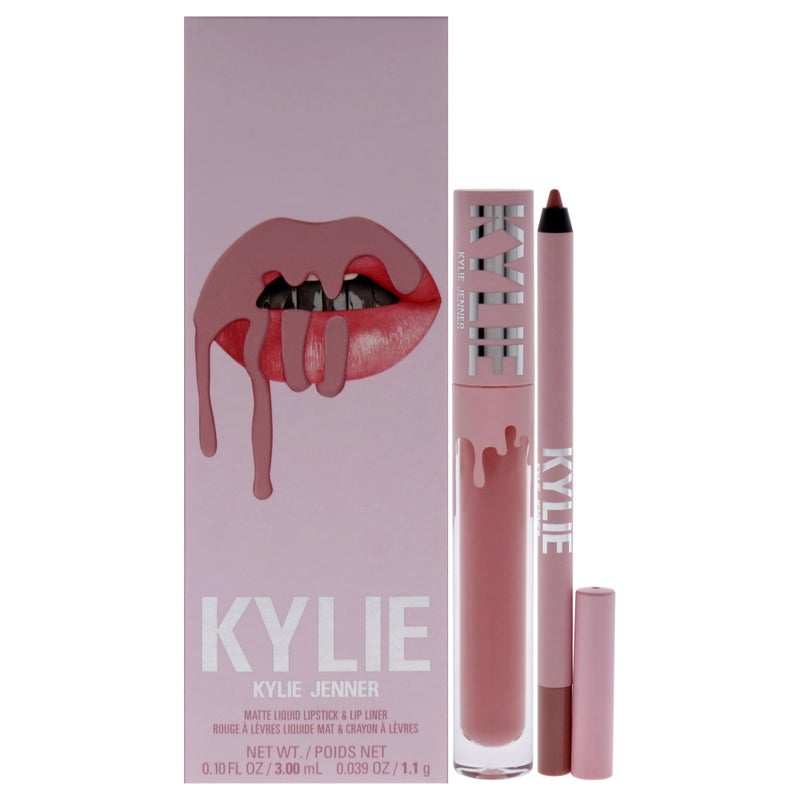 Kylie Cosmetics مجموعة أحمر الشفاه مات من كايلي كوزمتيكس 300 كوكو ك للنساء 2 قطعة 010 أونصة أحمر شفاه سائل مات 003 أونصة محدد شفاه