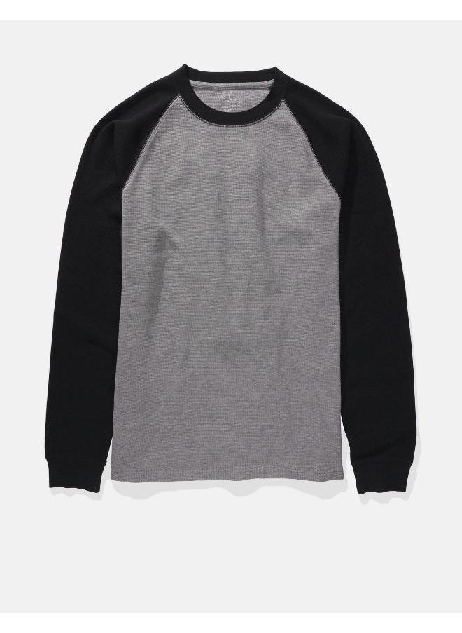 American Eagle - AE Long-Sleeve Raglan Thermal T-Shirt - Image 1