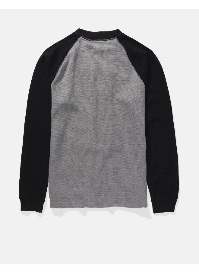 American Eagle - AE Long-Sleeve Raglan Thermal T-Shirt - Image 1