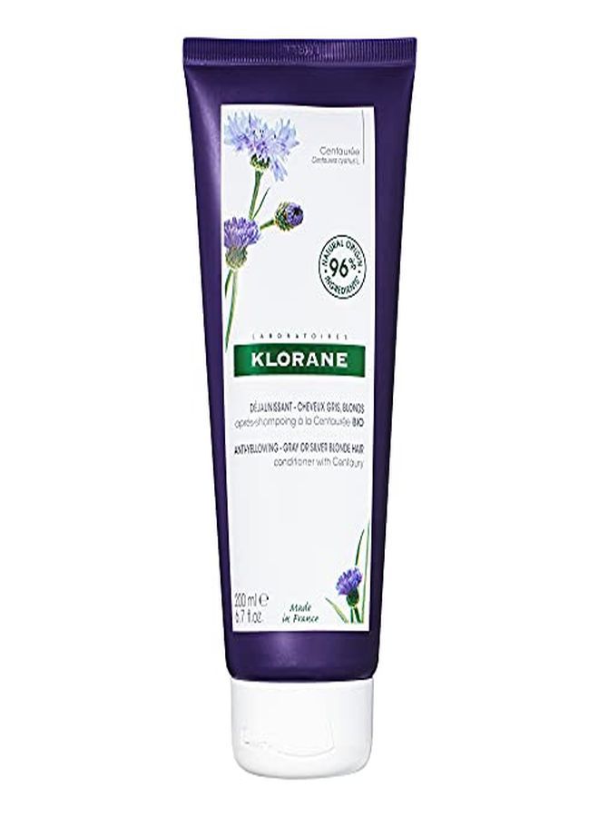 Klorane Plantbased Purple Conditioner With Centaury Brightens Blonde Gray Or White Hair Neutralizes Unwanted Yellow And Copper Tones Paraben Silicone And Sulfate Free 67 FlOz - Image 1