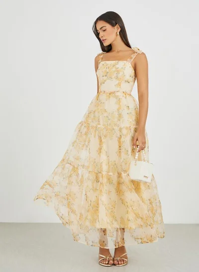 Styli Floral Chiffon Dress