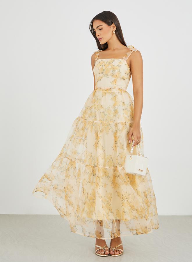 Styli Floral Chiffon Dress - Image 1