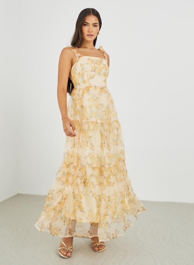 Styli Floral Chiffon Dress - Image 2