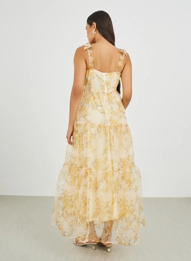 Styli Floral Chiffon Dress