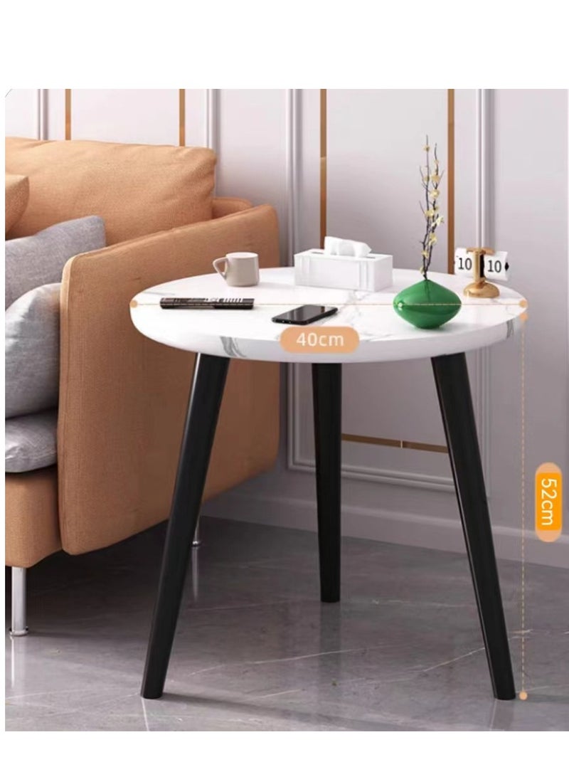 Gasara Modern Round Coffee Table with Marble Pattern - 40cm*52cm - Image 1