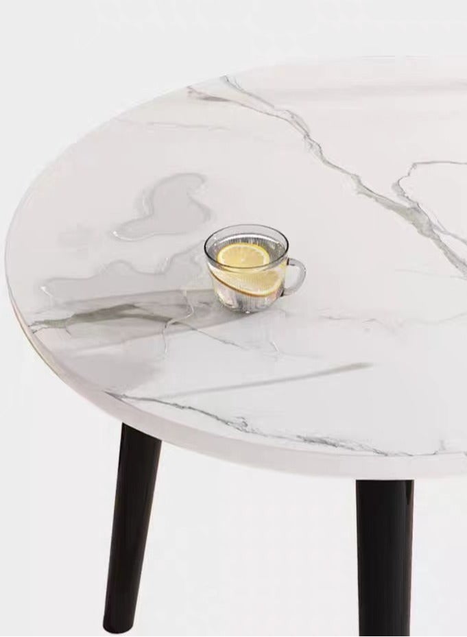 Gasara Modern Round Coffee Table with Marble Pattern - 40cm*52cm - Image 2