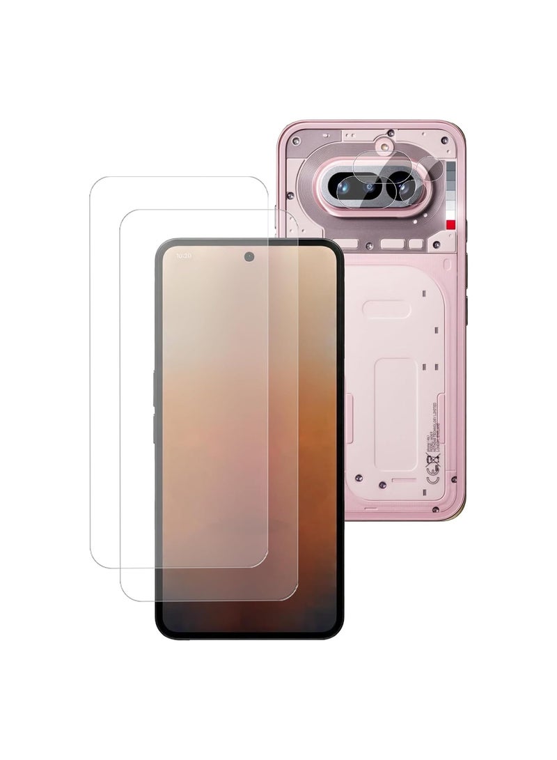عام واقي شاشة متوافق مع Nothing Phone (4a) 2026، [طبقَة 2+2] واقي شاشة وواقي عدسة الكاميرا، زجاج مقسى بصلابة 9H عالي الوضوح مقاوم للخدش وخالٍ من الفقاعات. - Image 1