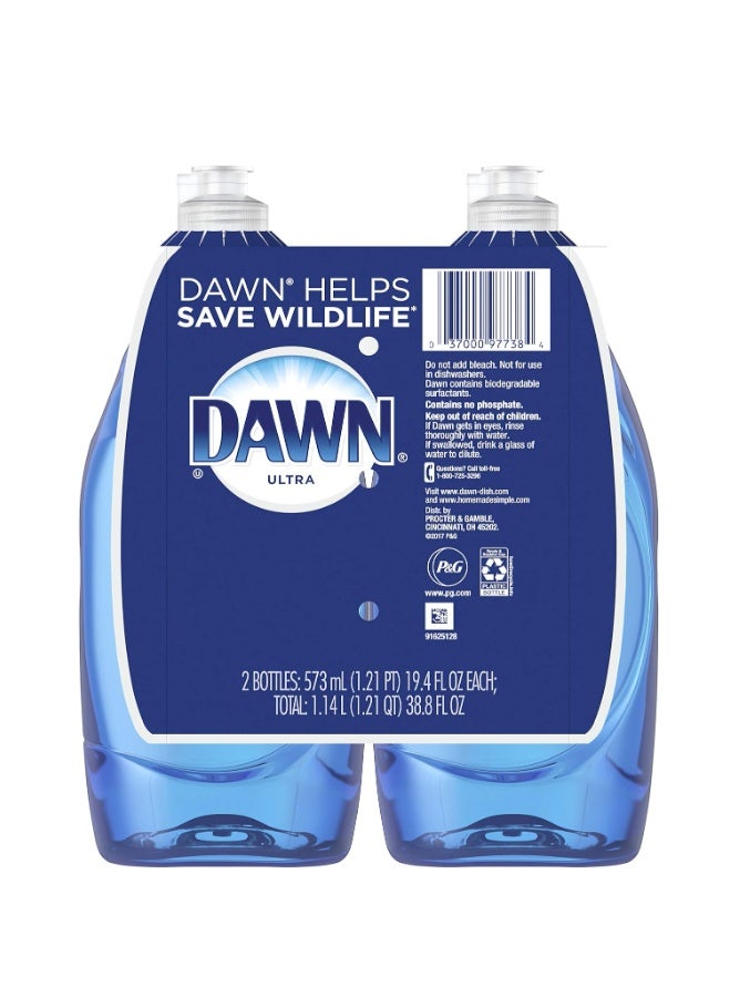 دون سائل غسيل الأطباق داون ألترام صابون، الرائحة الأصلية، 19.4 أونصة سائلة (حزمة من قطعتين) - Image 2