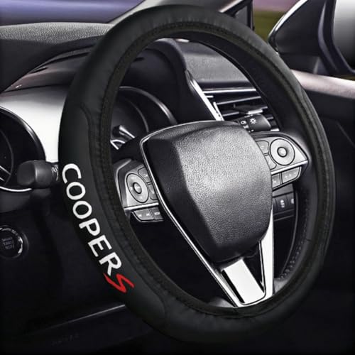 JULOPO Car Leather Steering Wheel Cover AntiSlip Steering Wheels Accessories Compatible with Mini Cooper Accessories - Image 1