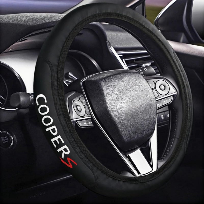 JULOPO Car Leather Steering Wheel Cover AntiSlip Steering Wheels Accessories Compatible with Mini Cooper Accessories - Image 3