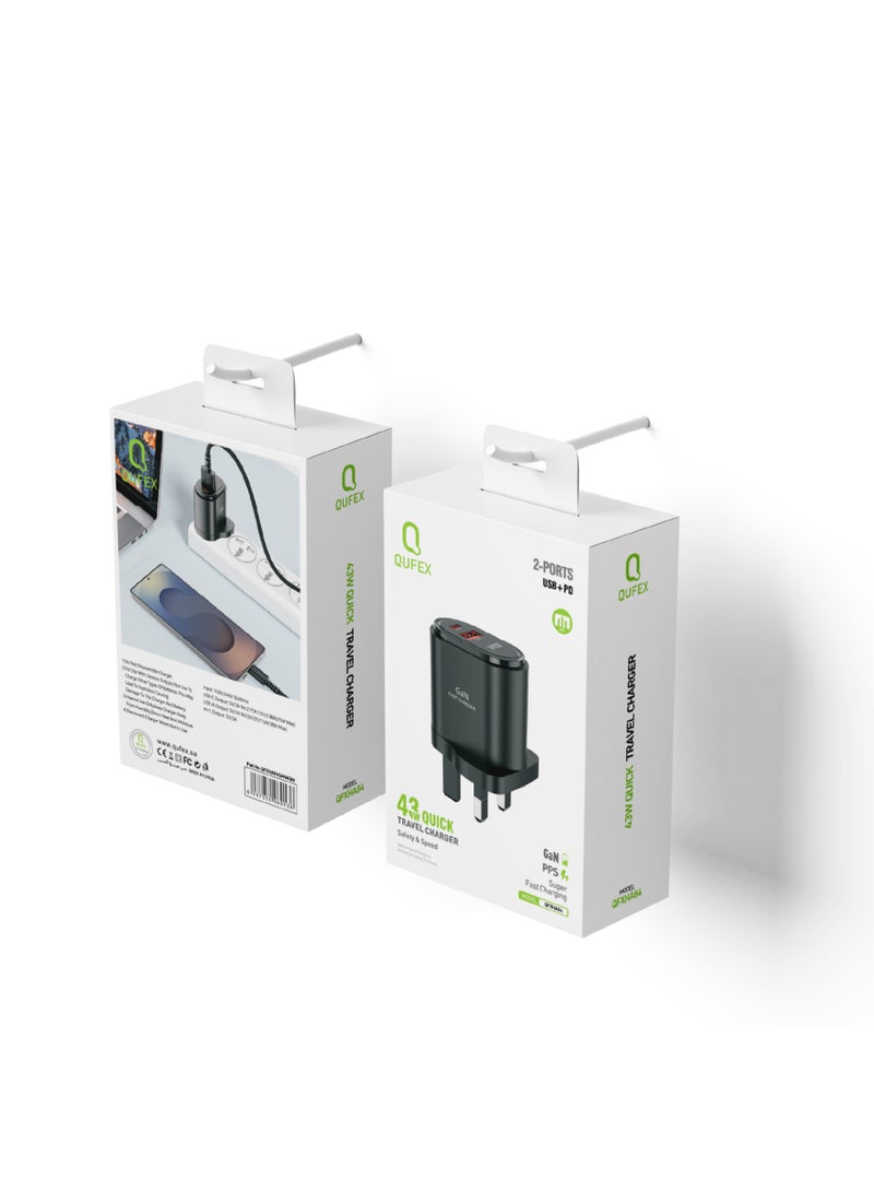 QUFEX 43W Quick Travel Adapter GAN‑BK - Image 3