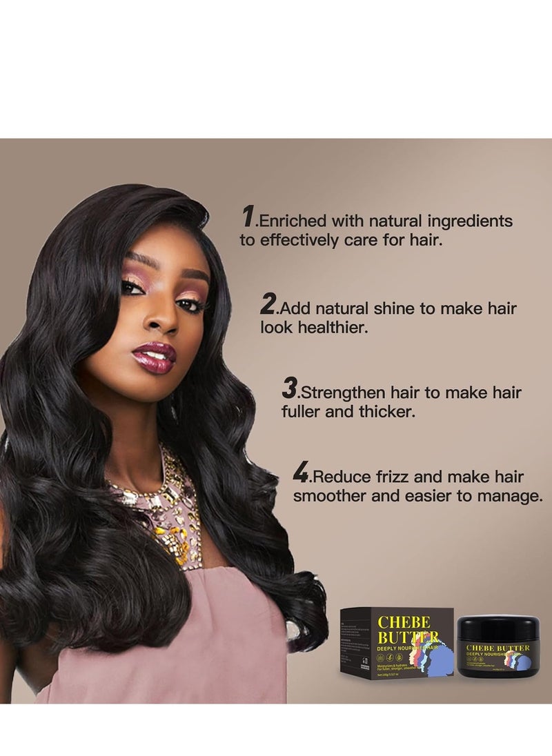 Lanthome Chebe Hair Butter,Organic Hair Growth Products Made With Chebe Powder, Olive Oil, Shea Butter,Promote Hair Thickness,Moisturising Vegan Hair Butter for All Hair Types 100g - Image 2