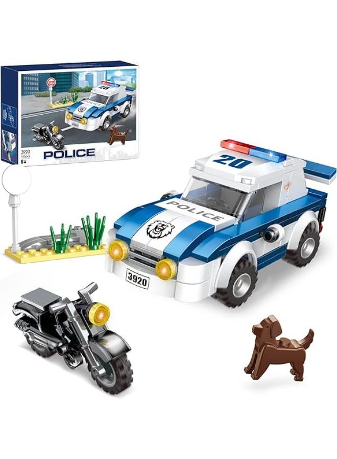 COGO Police Car And Criminal Pursuit Building Blocks Play Set - (From COGO, 185 PCS - 3920) 