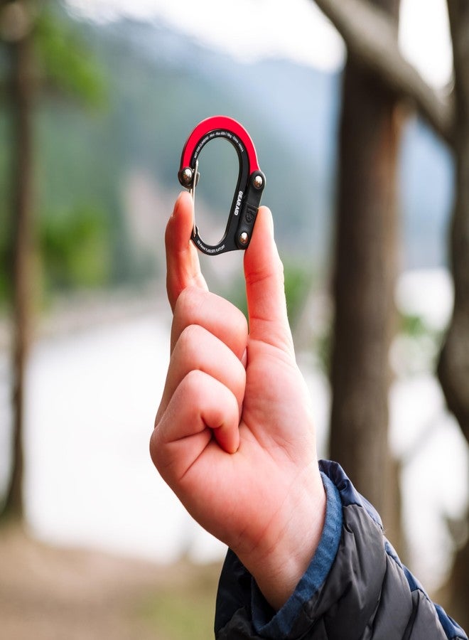 جير ايد مشبك وخطاف كارابين صغير من جير إيد هيرو كليب للسفر والأمتعة وحقائب اليد والحقائب الصغيرة، فولاذ أزرق، عبوة من قطعتين - Image 3