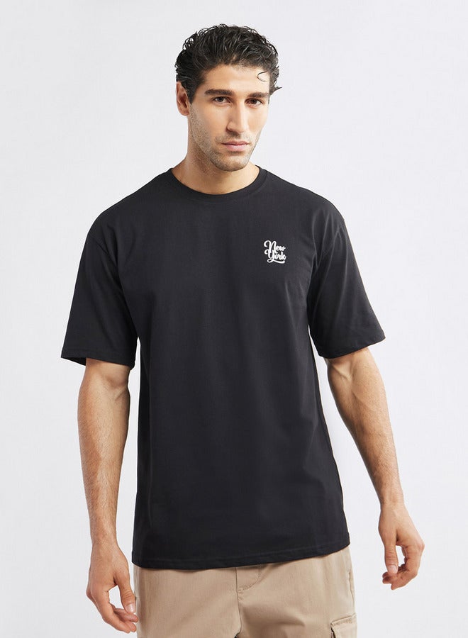 سبلاش فيڤ تيشيرت بأكمام قصيرة وياقة مستديرة وطبعات - Image 1