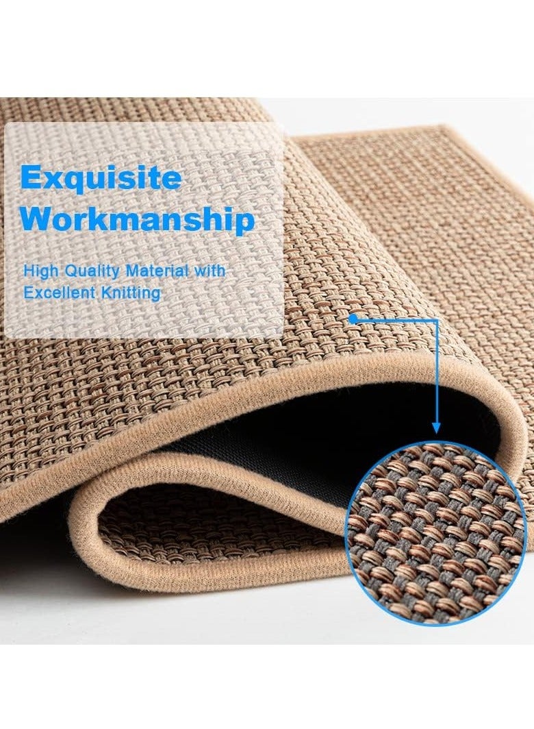Scrolls Kitchen Rugs and Mats Washable [2 PCS] Non-Skid Natural Rubber Kitchen Mats for Floor Runner Rugs Set for Kitchen Floor Front of Sink, Hallway, Laundry Room 44cm*75cm+44cm*120cm - Image 4