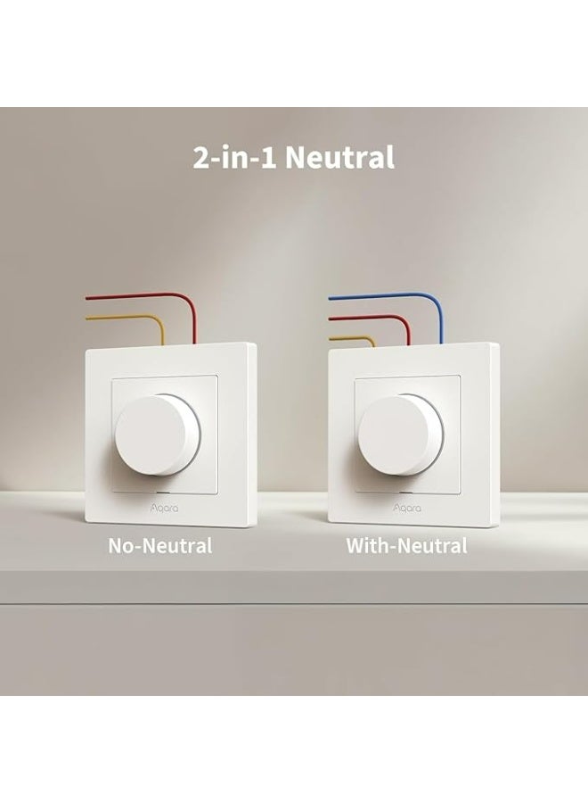 Aqara Dimmer Switch H2 EU,Thread/Zigbee Protocol,2-in-1 Neutral,Single Switch,200W,for dimmable LED/CFL/incandescent/Halogen/ELV Lights,Supports Apple Home,Alexa,Google and Matter,White - Image 5