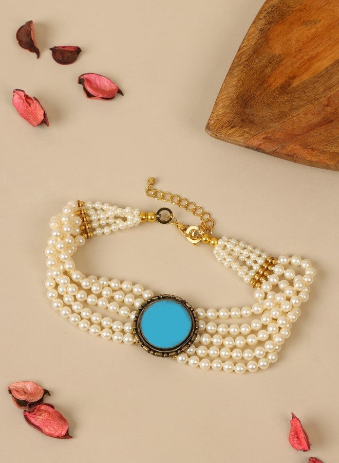 DCA White Pearl Women Choker with Pendant (4394) - Image 3