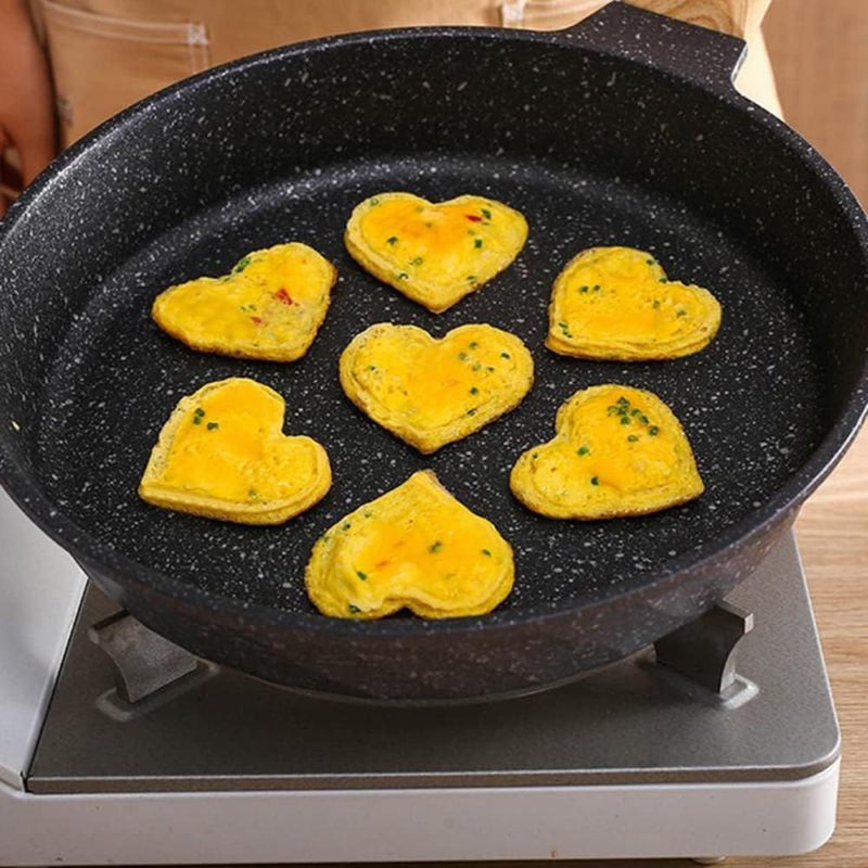 TUKE Nonstick Pancake Molds Ring Silicone Fried Egg Mould Reusable Pancake Maker Egg Ring Kitchen Cooking Baking Tools (Heart Shape) - Image 3