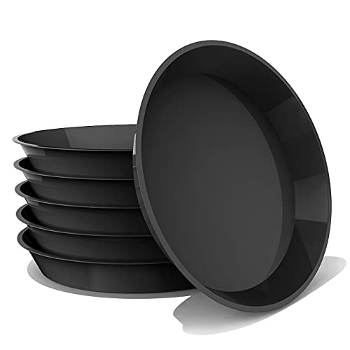 DUNPUTE 6 Pack Plant Saucer 4 6 8 10 12 14 16 18 20 22 Inch Plastic Plant Tray, Sturdy and Durable Flower Pot Container Accessories Plant Pot Saucers for Indoor and Outdoor (10 Inch, Black) - Image 1