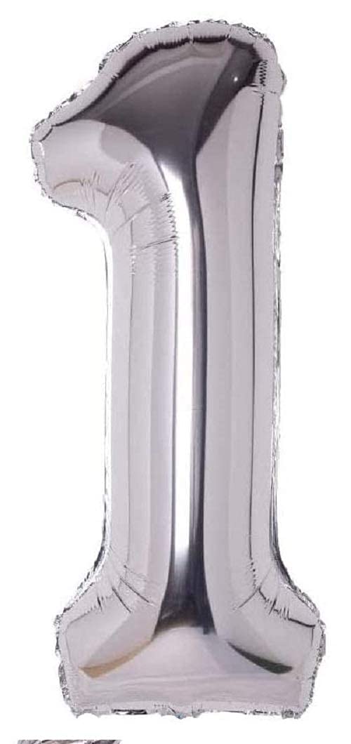 flavouredlove flavourdlove 16 inches Number Foil balloon for party decoration (Silver 1) - Image 1