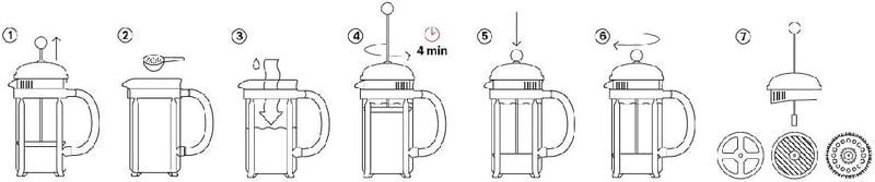 Java French Press Coffee Maker, 12 oz, Red