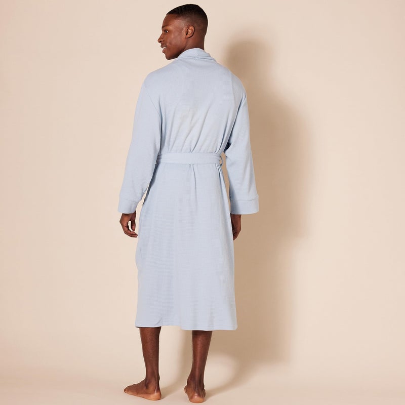 Amazon Essentials Amazon Essentials Men's Lightweight Waffle Robe (Available in Big & Tall), Dusty Blue, XX-Large  - Image 2