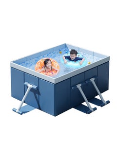 MaBaby Foldable Non-Inflatable Kids Swimming Pool, Rectangular above Ground Swimming Pool for Kid Adult Outdoor, Hard Plastic Shell, Kid Pool for Backyard Pools  - Image 1