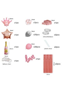 xppier Rose Gold Birthday Party Decoration Set Rose Gold Theme Party Decoration Happy Birthday Banner 65-Piece DIY Decoration Set  - Image 2