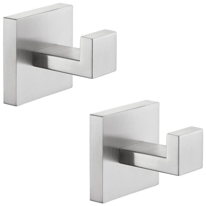 TOWEL HOOKS FOR BATHROOM SUS 304 STAINLESS STEEL ROBE COAT HOOKS FOR WALL BRUSHED NICKEL 2 PACK