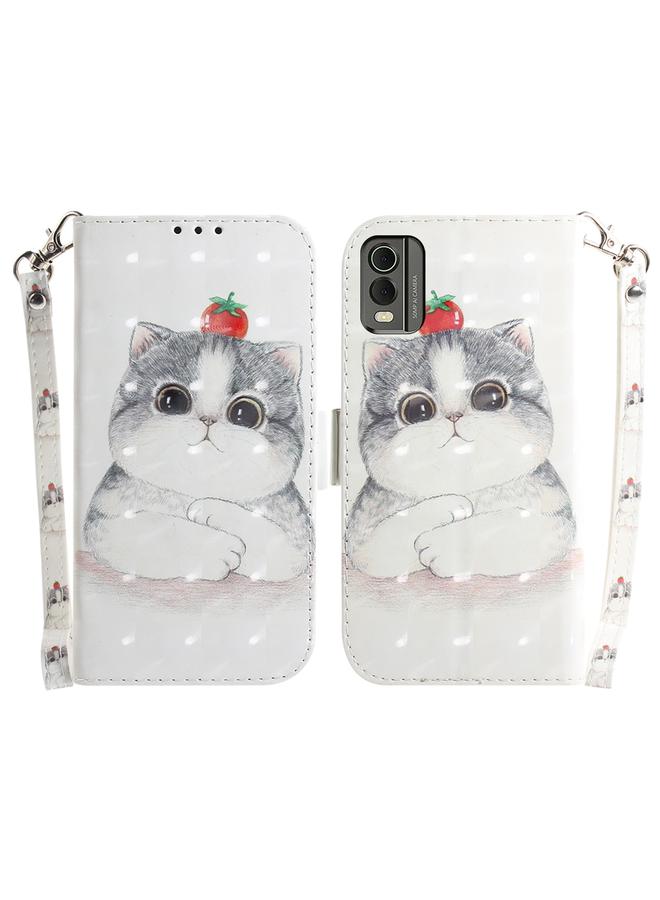 اس-توب جراب هاتف Nokia C32 ثلاثي الأبعاد من الجلد الملون أفقيًا - Image 1