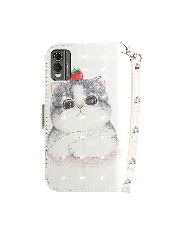 اس-توب جراب هاتف Nokia C32 ثلاثي الأبعاد من الجلد الملون أفقيًا - Image 3