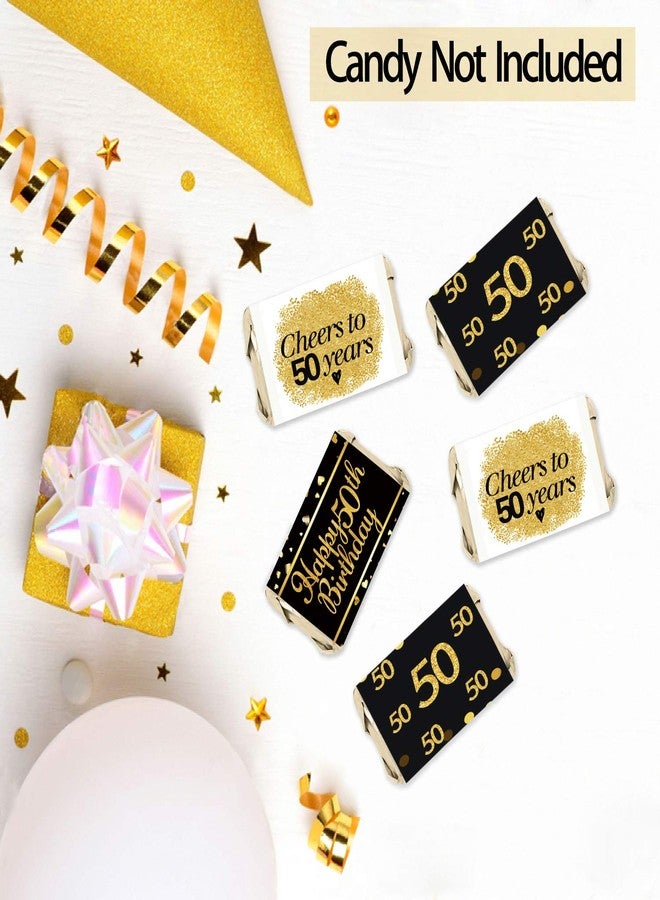 PANHUI Aeiniwer 50th Birthday Party Mini Candy Bar Wrappers - 50th Birthday Party Decor - 45 Stickers - Image 3