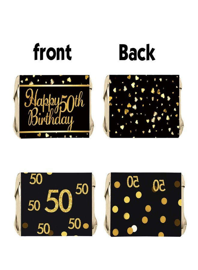 PANHUI Aeiniwer 50th Birthday Party Mini Candy Bar Wrappers - 50th Birthday Party Decor - 45 Stickers - Image 5