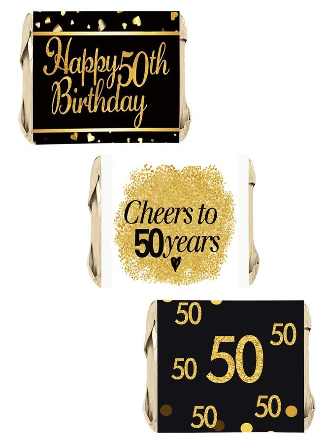 PANHUI Aeiniwer 50th Birthday Party Mini Candy Bar Wrappers - 50th Birthday Party Decor - 45 Stickers - Image 2