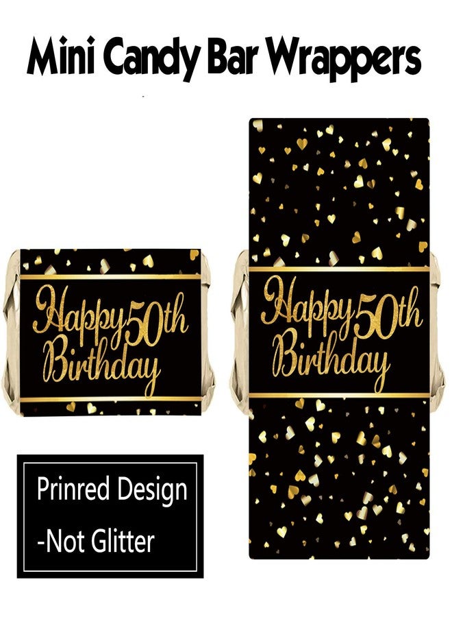 PANHUI Aeiniwer 50th Birthday Party Mini Candy Bar Wrappers - 50th Birthday Party Decor - 45 Stickers - Image 4