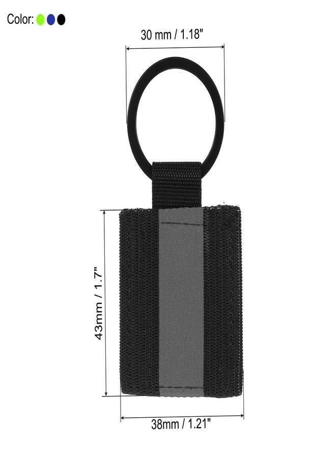 PATIKIL Reflective Keychain Tags, 9 Pack Reflective Zipper Pulls Nylon Keychain High Visibility Reflectors Tags for Backpack Pendant Dog Collar, Black/Fluorescent Green/Blue - Image 2