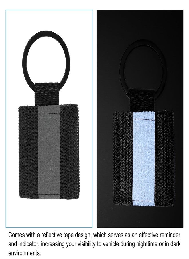 PATIKIL Reflective Keychain Tags, 9 Pack Reflective Zipper Pulls Nylon Keychain High Visibility Reflectors Tags for Backpack Pendant Dog Collar, Black/Fluorescent Green/Blue - Image 5