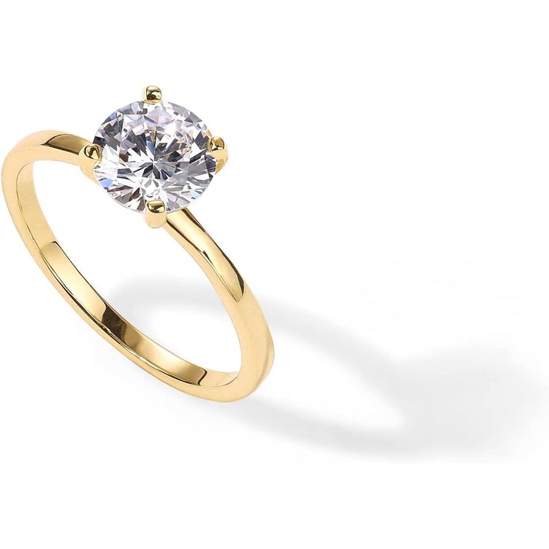 PAVOI 18K Sterling Silver Gold Round Cut Solitare 1.5 CT Moissanite Engagement Ring for Women | Moissanite Wedding band for Women | Moissanite Promise Rings - Image 1