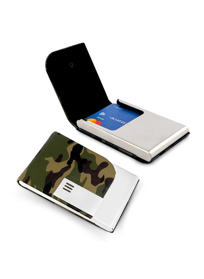 OFIXO Credit Card Holder Protector Stainless Steel Credit Card Wallet Slim Metal Credit Card Case for Women or Men (Military) - Image 1