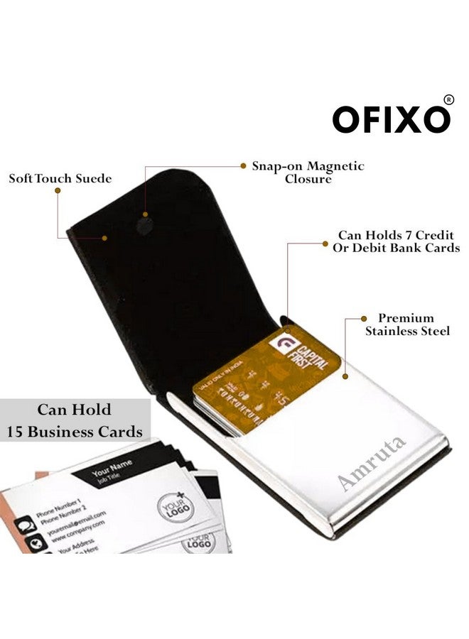 OFIXO Credit Card Holder Protector Stainless Steel Credit Card Wallet Slim Metal Credit Card Case for Women or Men (Military) - Image 3