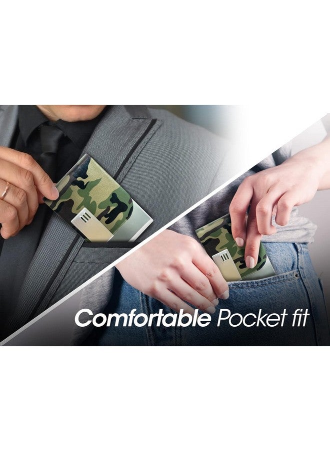 OFIXO Credit Card Holder Protector Stainless Steel Credit Card Wallet Slim Metal Credit Card Case for Women or Men (Military) - Image 5