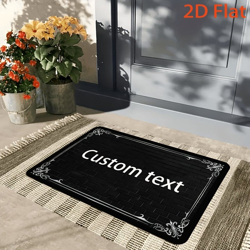 A Custom Text Pattern Non Slip Mat Personalized Brick Pattern Carpet Soft Durable Flannel Entrance Rug For Living Room Bedroom Dorm Corridor Machine Washable 100x150cm Color A - Image 4
